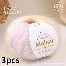 3 Packs, Small Fluffy Clouds, Ombre Mohair, Cotton Candy Mohair Blend Yarn, For Knitting Shawls, Vests, Cardigans, Etc. - Small Cloud Clusters *3 - View 14