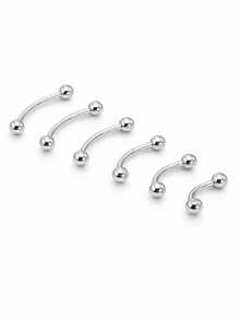 1pc S925 Sterling Silver Barbell Eyebrow Earring, Hypoallergenic External Thread Banana Shape Earring Suitable For Eyebrow, Earlobe And Cartilage Piercing - Single Brow Bone Stud - View 4