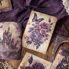 20pcs/Pack Floral Border Themed Scrapbooking Papers, Vintage DIY Decorative Non-Adhesive Material Papers, Holiday Gifts, Handmade Collage Supplies, Personalized Scrapbook Planning Creative School Stationery - 3. Ancient Clock - View 7