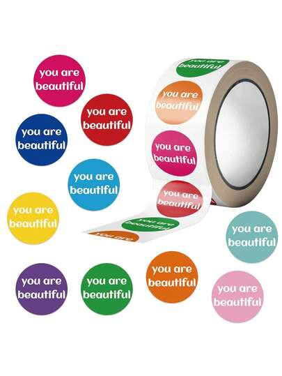 500 autocollants rouleau "Vous êtes beau(belle)" Récompenses pour enfants, cadeaux, étiquettes adhésives, autocollants de scellage