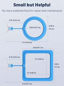 水族箱漂浮喂食器环 - 圆形和方形漂浮喂食器，带吸盘，适用于斗鱼、金鱼、孔雀鱼、乌龟和小鱼 - 彩色 - 查看 7