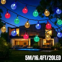 20/50/100 LED Solar Garden Light -8 Flashing Modes, Outdoor Solar Crystal Ball Light String, Waterproof Fairy Light, Modern Style, Plastic Material, Suitable For Garden, Tavern, Party, Commercial, Pavilion, Wedding, Party, Festival, Easter Decoration (Warm White/White/Color) - Crystal Ball - View 21