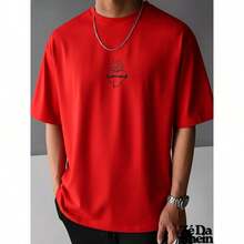 Streetwear Gospel T-Shirt, Religious Church, Prayer, Heart, Flames, Street, Urban Culture, Unisex, 100% Cotton, Top Premium Streetwear, Immediate Shipping, Various Colors!! - 紅色 - 查看 3