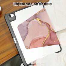 Abstract Fluid Art Pattern PU Leather Kickstand Phone Case With Pen Slot, 720 Degree Rotation Stand, Auto Sleep/Wake Function, Compatible With Honor, Tablets, Apple Devices In Purple, Pink And Gold - Multicolor - View 4