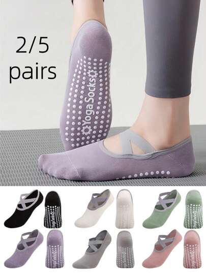 1/3/5 đôi tất thể dục Pilates Yoga chống trượt dành cho nữ, thích hợp cho các bài tập thể dục trong nhà.