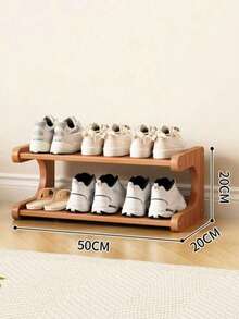 1pc 4-Tier Multifunctional Bamboo Shoe Rack - Tall Narrow Shoe Organizer Rack For Small Spaces, Multipurpose Display Shelf For Entryway, Closet, Corner, Doorway, Space-Saving Shoe Storage, Boxes, Cabinet, Shelves - Khaki - View 12