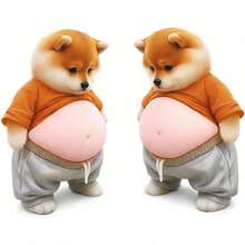 1-4pcs Shiba Sticker, Shiba Inu Stickers, Dog Belly Sticker For Furniture And Car Interiors, Durable Dog Stickers With Adhesive Backing - A - View 1