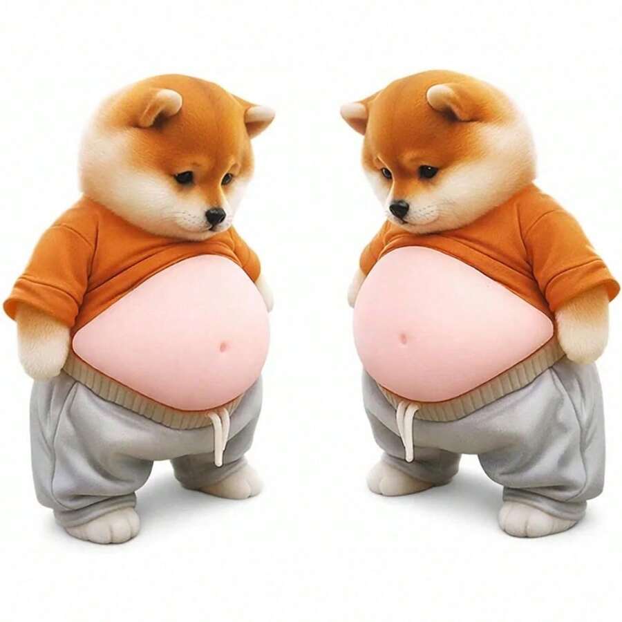 1-4pcs Shiba Sticker, Shiba Inu Stickers, Dog Belly Sticker For Furniture And Car Interiors, Durable Dog Stickers With Adhesive Backing - A - View 1
