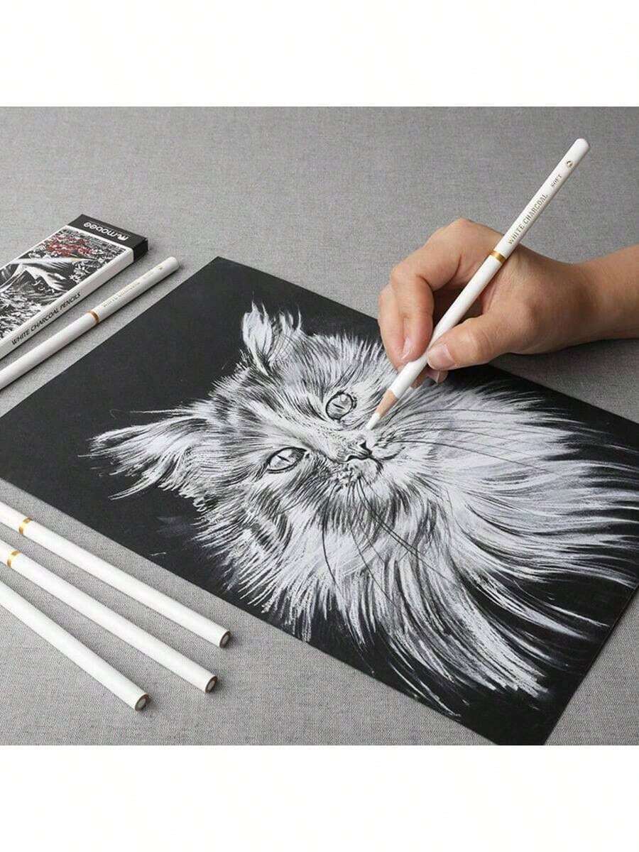 Mobee Professional White Charcoal Pencilsare Loved By Many Artists,White Charcoal Pencil Provide A Wide Range Of Possibilities Only In Mobee Artist Home - Sets - View 1