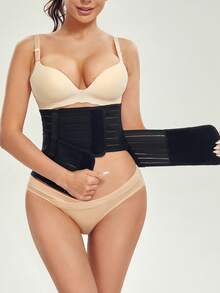 1件装女士两件式透气束腰带，适合春夏日常穿着 - 黑色 - 查看 2