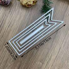 Troqueles de corte de metal para marcapáginas, plantilla estampada hecha a mano DIY, molde de corte de acero al carbono, plantilla de metal, herramienta de scrapbooking, troquel de corte de bandera delgada, manualidades de tarjetas - plata - Ver 9