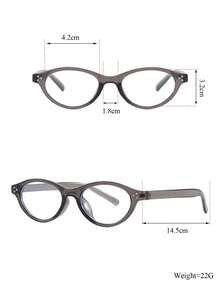 1副男士酒红色椭圆形休闲复古眼镜，日常佩戴电脑眼镜 - 彩色 - 查看 4