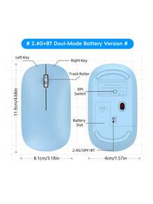 Nuevo ratón inalámbrico Bluetooth recargable de modo dual y silencioso - Multicolor - Ver 11