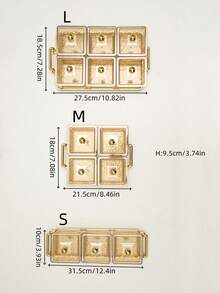 3/4/6件套零售饼干收纳盘托盘套装，派对节日活动餐具托盘套装，可重复使用 - 琥珀色 - 查看 8