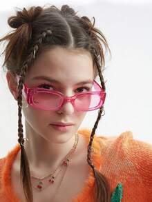12pcs Y2K Square Frame Party Glasses Suitable For Women And Men, Summer Beach Square All-Match , Fashionable Pink Oval Small Frame , Suitable For Beach, Party, Photography, Concert And Daily Wear, Casual Elegant Accessory, Street Style, Holiday, Summer Beach Vacation, Outdoor Travel, Graduation Accessory, Party Favor, Mother's Day Gift, Birthday Gift, Wedding Favor - Multicolor - View 6