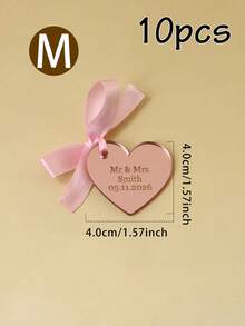 LICVIC Personalisierte Herz-Geschenkanhänger, Hochzeitsstil Name und Datum Etiketten für Geschenkverpackung, Partybevorzugungen und Einladungen, personalisierte Paar-Erinnerungsetiketten für Hochzeitstag, Valentinstag, elegantes Liebesthema Geschenkdekoration, personalisierbare Herz-Geschenkanhänger, individuelle Hochzeitsbevorzugungsetiketten - Stil B - Übersicht 19