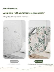 1 tấm giấy dán tường hình lá cọ nhiệt đới kích thước 118" x 17", có thể bóc dán, giấy dán tường lá xanh khổ lớn, chống thấm nước và chống ẩm, dùng dán tủ. - 1PC - Xem 3