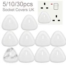 TWO DADS 5/10/30 piezas Tapas de enchufe de Reino Unido, enchufes de para niños y bebés para tomas de corriente del Reino Unido - Multicolor - Ver 1