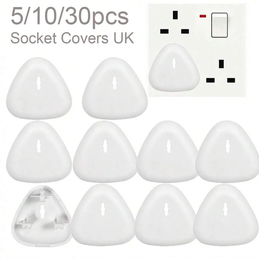 TWO DADS 5/10/30 piezas Tapas de enchufe de Reino Unido, enchufes de para niños y bebés para tomas de corriente del Reino Unido - Multicolor - Ver 1