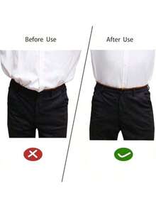 1双男士衬衫固定带，可调节弹性衬衫吊带，简约商务休闲吊带 - 黑色 - 查看 4