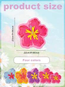8pcs/Set - Hibiscus Pattern Paper Plates, Colorful Hawaiian Flower Shaped Disposable Plates, Convenient For Summer Parties, Spring Gatherings, Banquets And Other Occasions. Also Suitable For Hotels, Homes, Restaurants And Other Daily Life Scenarios. - Multicolor - View 10