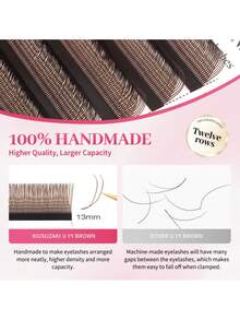 秀崎 U YY 5D W 睫毛嫁接 棕色 U 型 5DW 睫毛嫁接 貂毛预制浓密睫毛 假睫毛供应商 - C - 查看 10