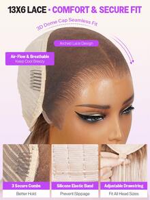 MEGALOOK 13x6 Three-Part Lace Front Wig, Ombre Gray To Golden Gradient, Seamless Transparent Lace, Adjustable Drawstring, Human Hair Wig, Smooth, Minimal Shedding, Durable, Long-Lasting, Undetectable - Multicolor - View 10