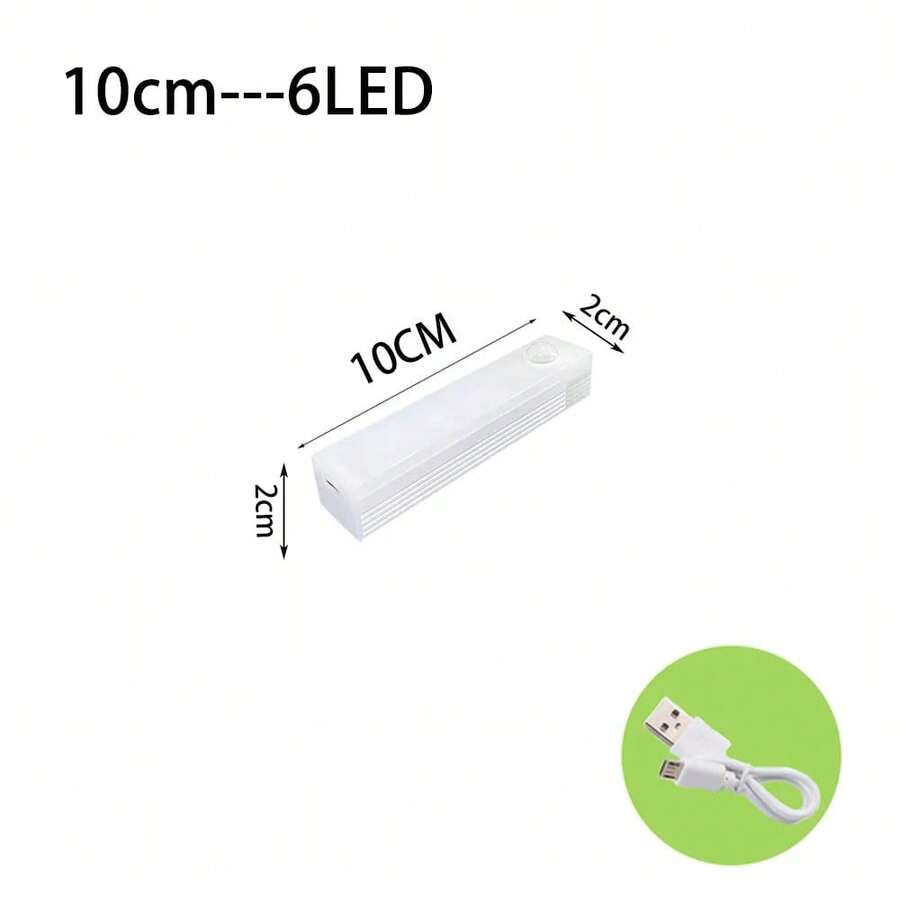 QHNA LED Motion Sensor Light, Wireless Type C LED Night Light, Rechargeable Closet Light, Wardrobe Lamp, Kitchen Staircase Backlight - 10CM - View 1