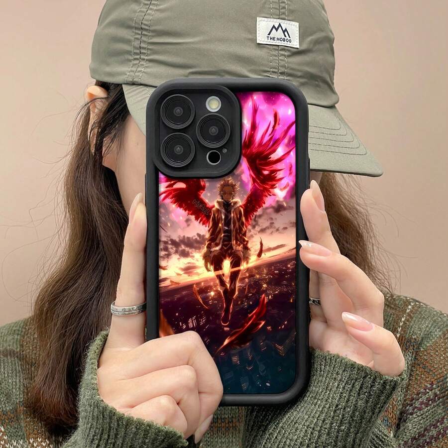 Halcones con alas rojas en el cielo.funda de teléfono Fundas compatibles con ,Apple,VIVO,OPPO,,, y Honor.Fabricadas en silicona TPU,ofrecen protección contra golpes y caídas. - Negro - Ver 1