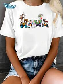 Disney For Toy Story Patterned Women'S T-Shirt - A Red Casual Short-Sleeve Tee,Perfect For Spring And Summer, Ideal Gift For Fans - trắng - Xem 1
