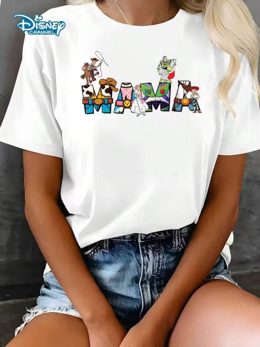 Disney For Toy Story Patterned Women'S T-Shirt - A Red Casual Short-Sleeve Tee,Perfect For Spring And Summer, Ideal Gift For Fans - trắng - Xem 1