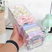 1/2/3pcs Bohemian Style Transparent Acrylic Stackable Storage Box With Handles - Space-Saving Organizer For Cosmetics, Underwear, Socks, Kitchen Utensils, Clothing, And More - Durable Plastic Material, Multi-Functional Drawer Organizer - Multicolor - View 8