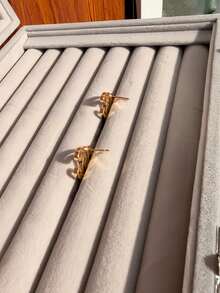 2 đôi bông tai rỗng tráng men thanh lịch mới dành cho nữ - Vàng - Xem 2