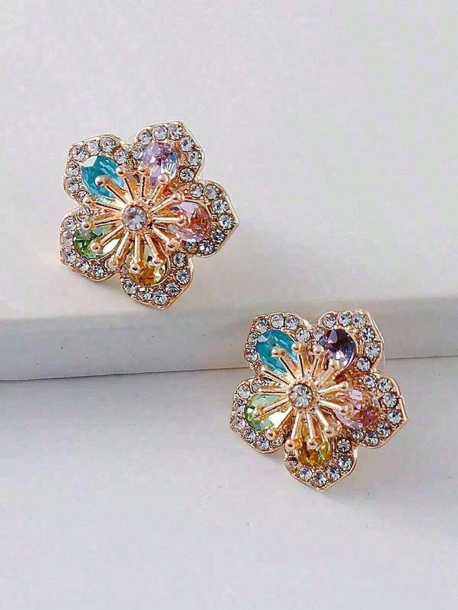 Flower Design Earrings Valentines Her Mom Mother Mother's Day Jewelry - 彩色 - 查看 1