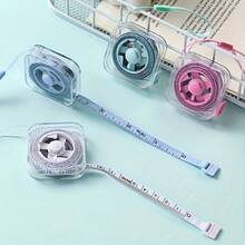 2m/6ft Cute Mini Soft Tape Measure, Portable With Retractable Lock And Clear CM/Inch Markings - Suitable For Sewing, Home, Waist, Bust, Height Measurement - Durable And Easy To Store, Wipe-Clean Transparent Case With Hanging Loop - White - View 6