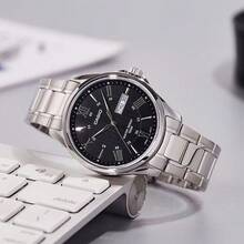 Casio MTP-1384D Business Quartz Men's Watch 41mm All-Stainless Steel Band 100M Waterproof Date & Week Display Men's Wristwatch - one-size - View 3