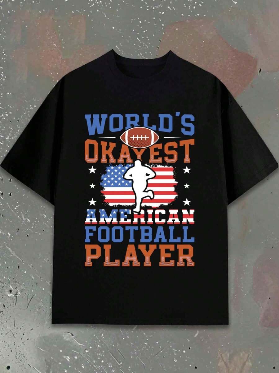 Unisex World Cup-Themed All-Season T-Shirt - Featuring Personalized Designs And Lettering, A Crew Neck, Short Sleeves, Regular Fit, Opaque And Comfortable Fabric, Machine Washable. Suitable For Stadium Viewing, Fan Gatherings, And Everyday Casual Wear, It Also Makes An Ideal Gift For Commemorative Events. - 黑色6 - 查看 1