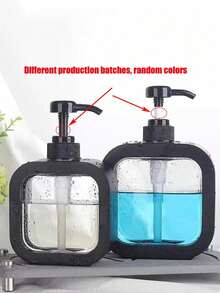 1个便携式透明可重复使用按压式分配瓶，适用于乳液、肥皂等，大容量液体皂瓶，兼容乳液、洗衣液、洗发水、沐浴露、洗手液，带按压头，可用于盛装洗发水、护发素、沐浴露，放置于浴室和淋浴台面，可用作乳液补充瓶、空精油瓶、化妆品可重复灌装容器等。 - 多色 - 查看 8