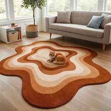1pc Irregular Wave Ombre Doormat, Decorative Carpet, Bedroom Decor, Small Rug, Carpet, Home Decor, Living Room Carpet, Living Room Small Rug, Bedroom Rug, Living Room Home Decor, Outdoor Rug, Washable Carpet - Multicolor - View 1