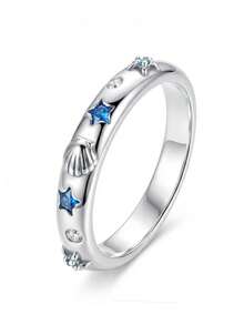 1枚宠物爪心形订婚戒指，经典马眼形单钻戒指，隐藏式光环结婚戒指，精致求婚戒指，送给女友的女士珠宝 - 銀色 - 查看 18