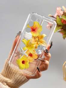 Yellow Floral Phone Case, Tropical Lily & Hibiscus Transparent Soft TPU Summer Aesthetic Phone Case Compatible With IPhone 13/11/17/17pro/16/14/15/15pro/15 Plus/15 Promax/7plus/8plus/X/Xs Max/Xr/11pro/12pro/13pro/14pro/12mini/13mini/11promax/12promax/13promax/14promax/14plus/17pro Max/17Air/6/6s Plus/7/8/16Pro/16plus/16promax/Se2/17promax & Compatible With Samsung Galaxy/A54/A14/A12/A13/A15/A32/A33/A24/A52S/S20/S21/S22/S23/S24/S23Plus/S24ultra/S25/A15/A33/A23 - Multicolor - View 5