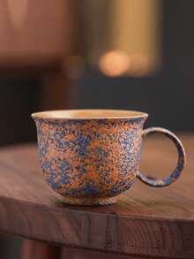 1pc 260ml Ceramic Cup, Breakfast Milk Cup, Oatmeal Cup, Flower Tea Cup, Latte Art Coffee Cup, Espresso Cup, Office Water Cup, Hanging Ear Coffee Cup, Ceramic Cup, Creative Crackle Glaze Ceramic Mug, Beverage Cup, Coffee Cup - Multicolor - View 14