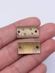 5 piezas de 12x22mm Conectores con diseño de regla, Encantos para herramientas para hacer pulseras, collares y joyería artesanal - Conector  de regla - Ver 4