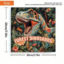 1pc Forest Dinosaurs Coloring Book Realistic T-Rex Painting Book, Jurassic Prehistoric World Animal Drawing Notebook For Boys Adults Stress Relief Books - Multicolor - View 2