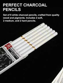 Mobee Professional White Charcoal Pencilsare Loved By Many Artists,White Charcoal Pencil Provide A Wide Range Of Possibilities Only In Mobee Artist Home - Sets - View 10