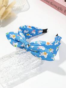 1pc Cute Easter Egg & Rabbit Print Bow Headband, Fashion Party Accessory - Multicolor - View 14