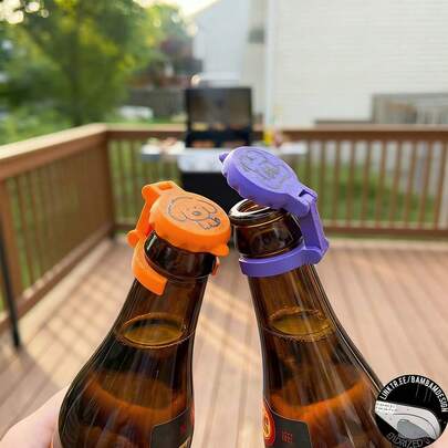 1pc/2pcs Multi-Functional Bottle Neck Tag Set - Reusable Wine Bottle Markers, Suitable For Party Organizers, Bars, Home Gatherings And Beer Enthusiasts, Used To Distinguish Individual Bottled Beverages And Prevent Cross-Contamination Or Dust (Random Colors And Patterns)