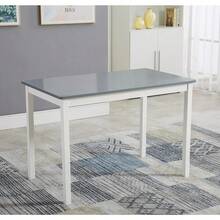 Direct Classic Solid Wooden Dining Table And 4 Chairs Set Kitchen Home - Light Gray - View 4