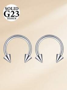2pcs G23 Titanium Alloy Nose Rings Septum Rings Jewelry 16G Horseshoe Hoop Lip Rings Studs,10mm Nose Piercing Jewelry Earring Jewelry Lip Rings Hoop Cartilage Tragus Earrings Hoop - Silver - View 6