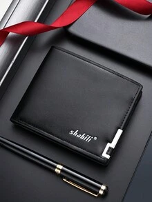 SHABILI Ví nam ngắn kiểu retro mới, ví gập siêu mỏng, ví đựng thẻ đa năng, ví da thời trang cho thanh thiếu niên và học sinh, ví mini, ví cầm tay, ví da nhỏ cho nam, ví da du lịch mùa hè. - màu đen - Xem 6